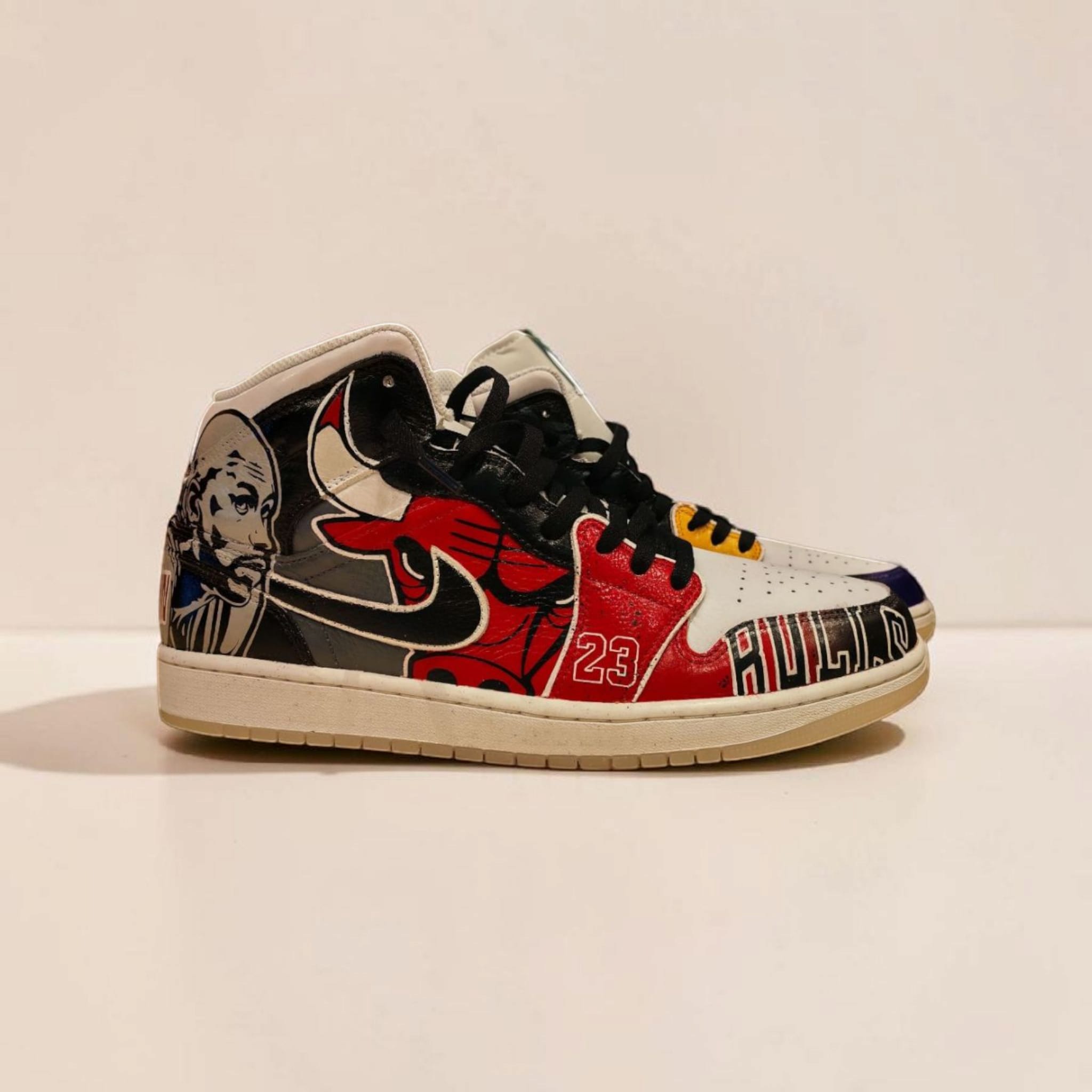 CUSTOM JORDAN, BULLS-LAKERS/ Double K Customz