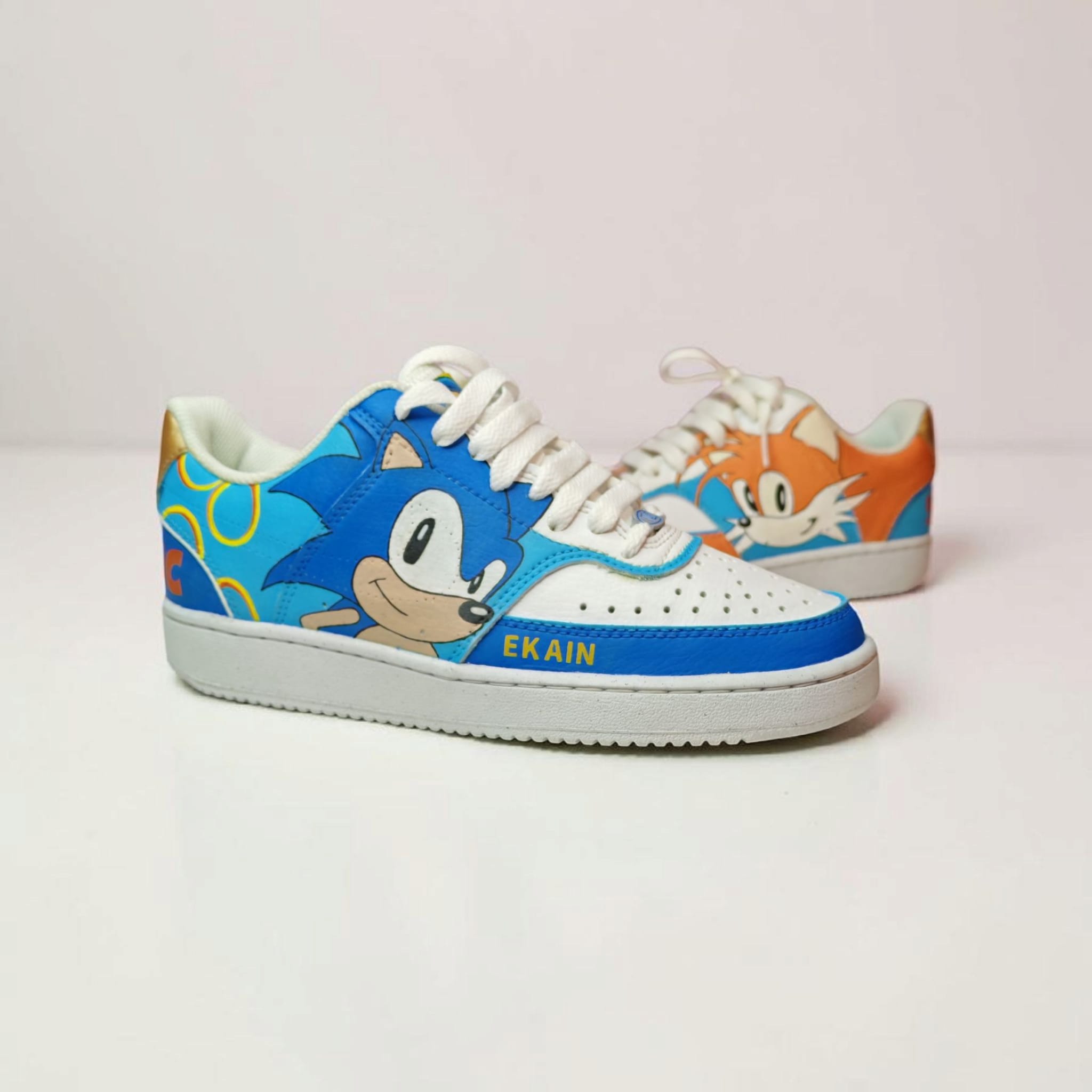 SONIC, NIKE COURT/ Custom-sneakers/ Double K Customz