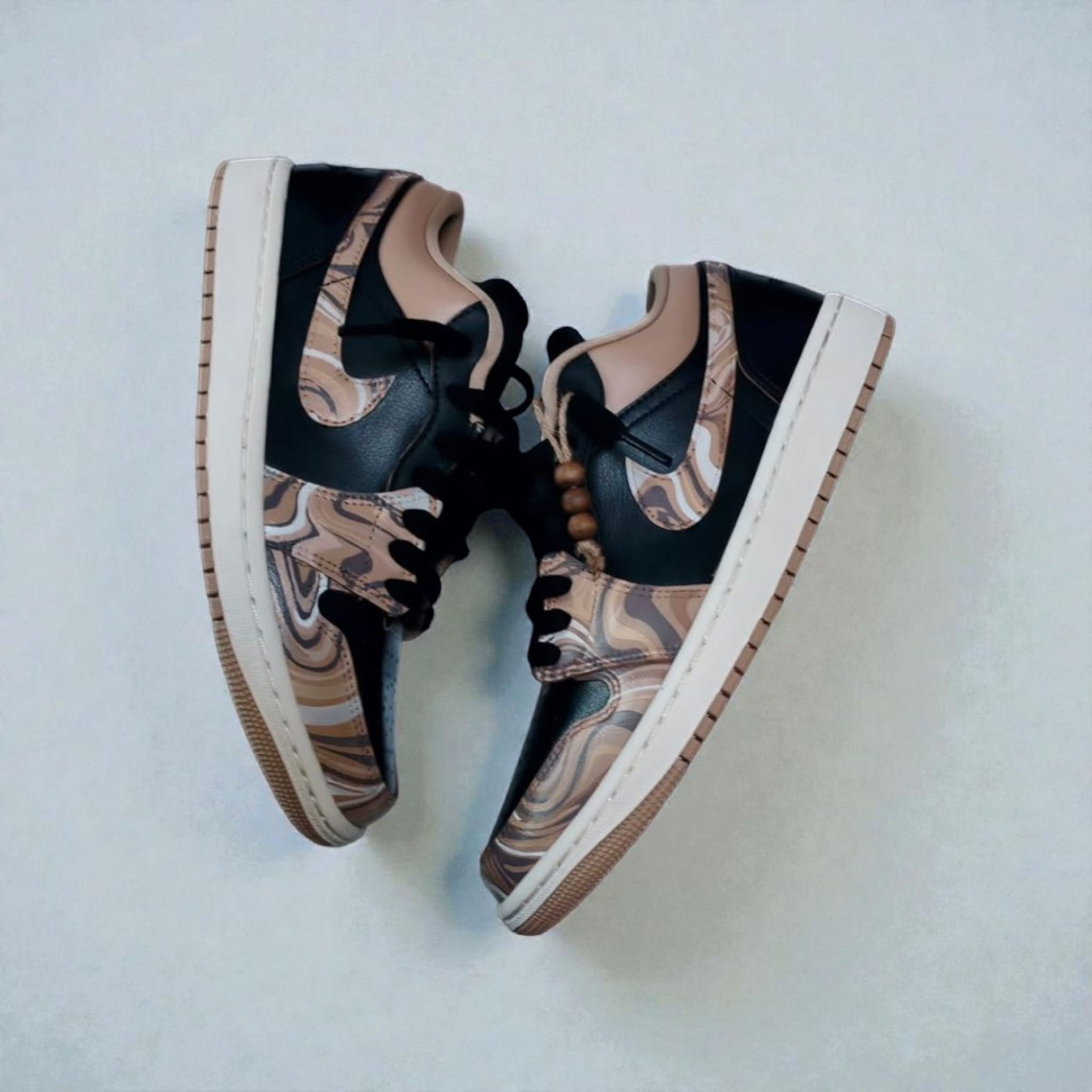 BROWN, JORDAN 1- LOW/ Custom-sneakers/ Double K Customz