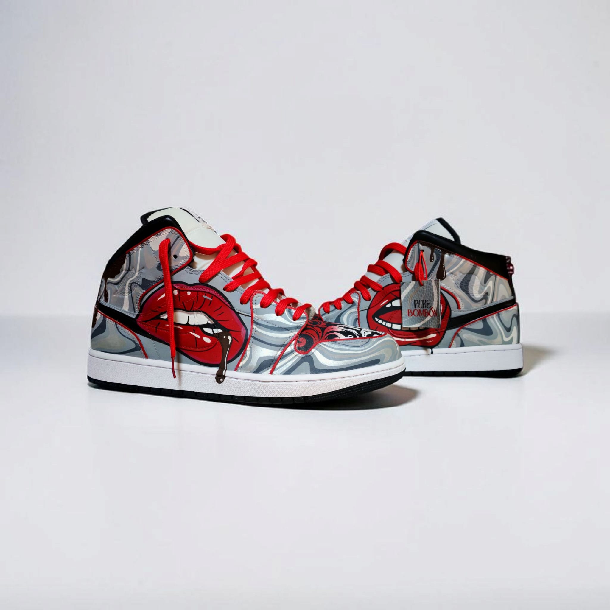 CUSTOM JORDAN 1, PURE BOMBON/ Double K Customz